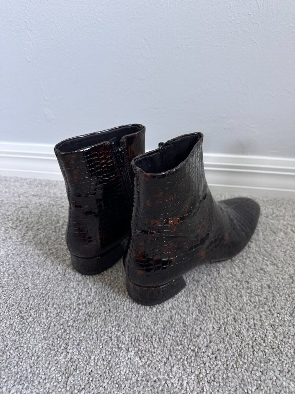 Vagabond Joyce Boots - Dark Brown Croco Embossed Leather - Picture 7 of 8